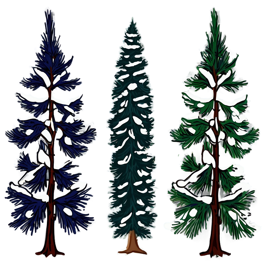 Pine Trees Illustration Png Fmk68 PNG Image