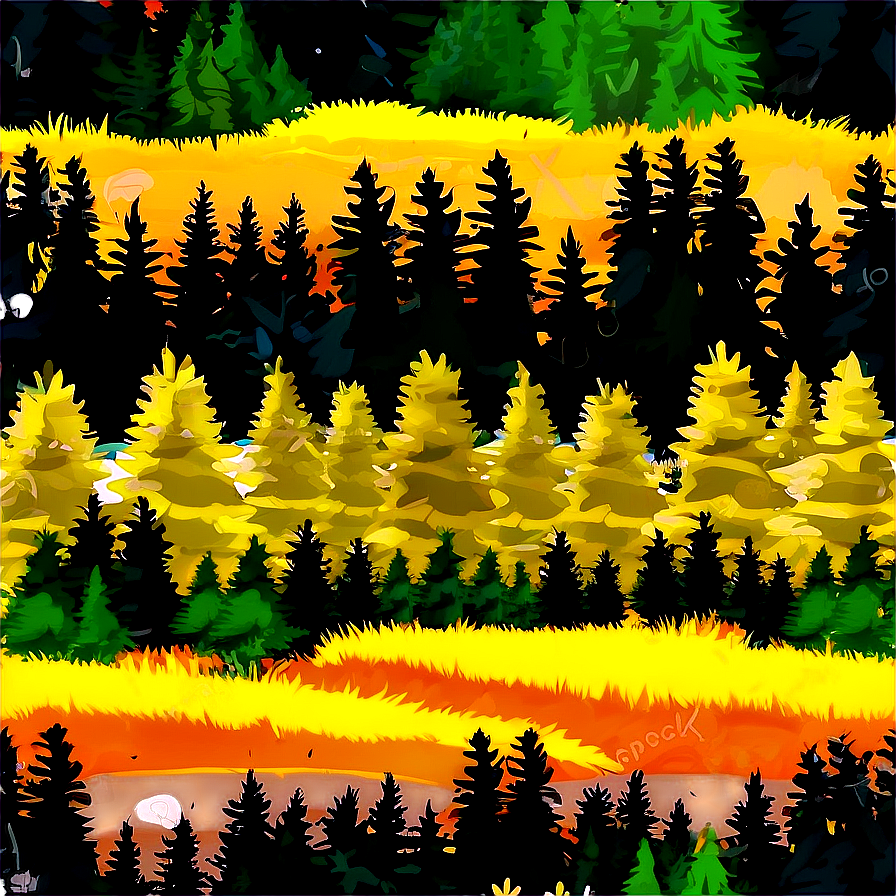 Pine Trees In Landscape Png Miy PNG Image