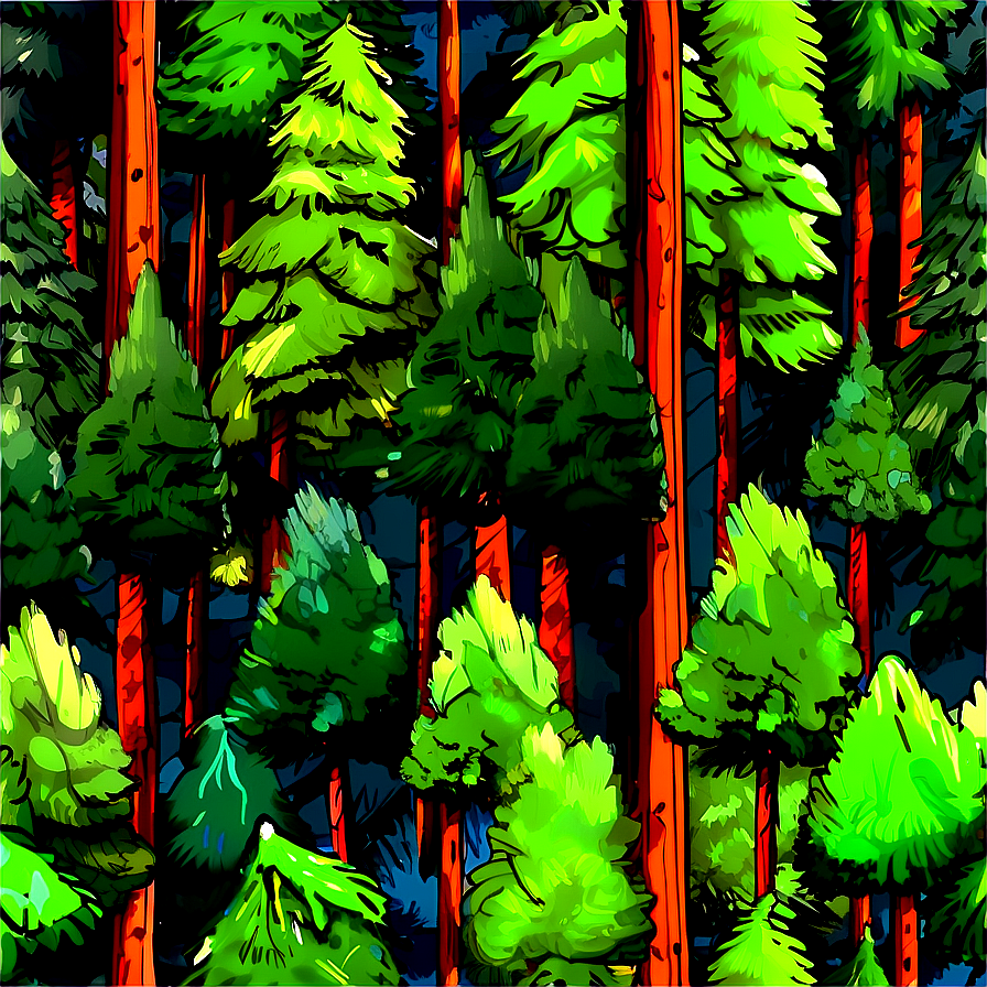 Pine Trees Sketch Png Hak PNG Image