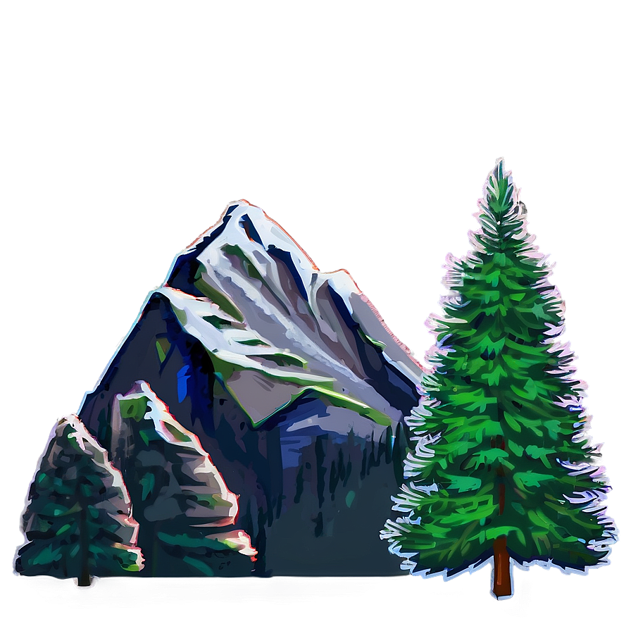 Pine Trees With Mountains Png Dan67 PNG Image