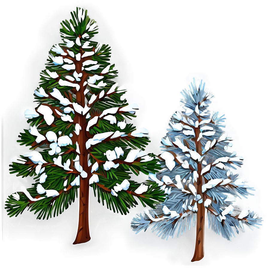 Pine Trees With Snowflakes Png 05252024 PNG Image