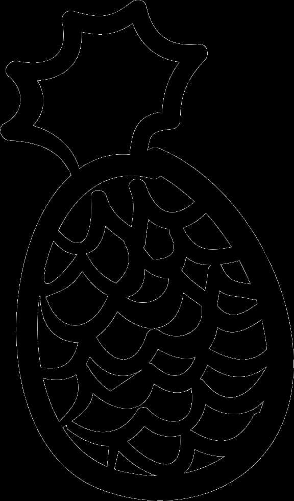 Pineapple Outline Art PNG Image