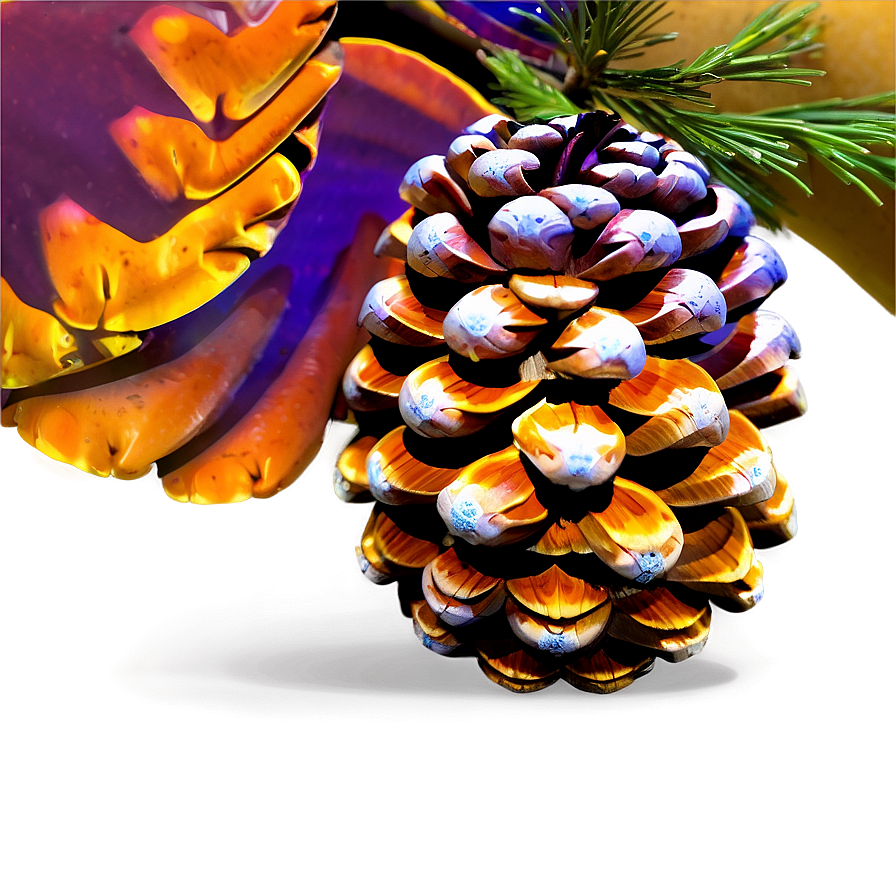 Pinecone In Vibrant Colors Png Fsg PNG Image