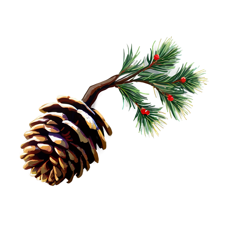 Pinecone With Branch Png Cgk PNG Image