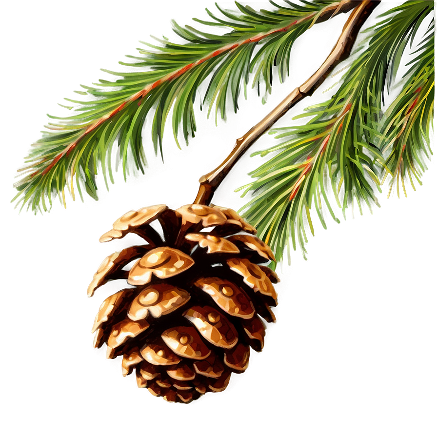 Pinecone With Branch Png Rgl PNG Image