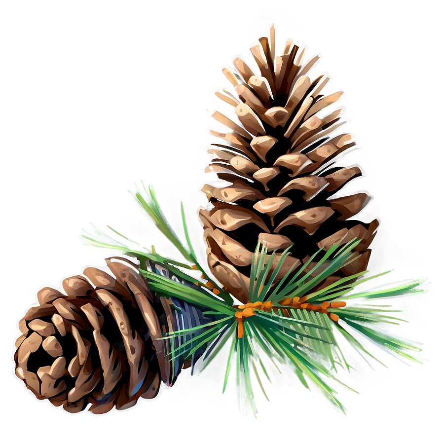 Pinecone With Pine Needles Png Awe96 PNG Image