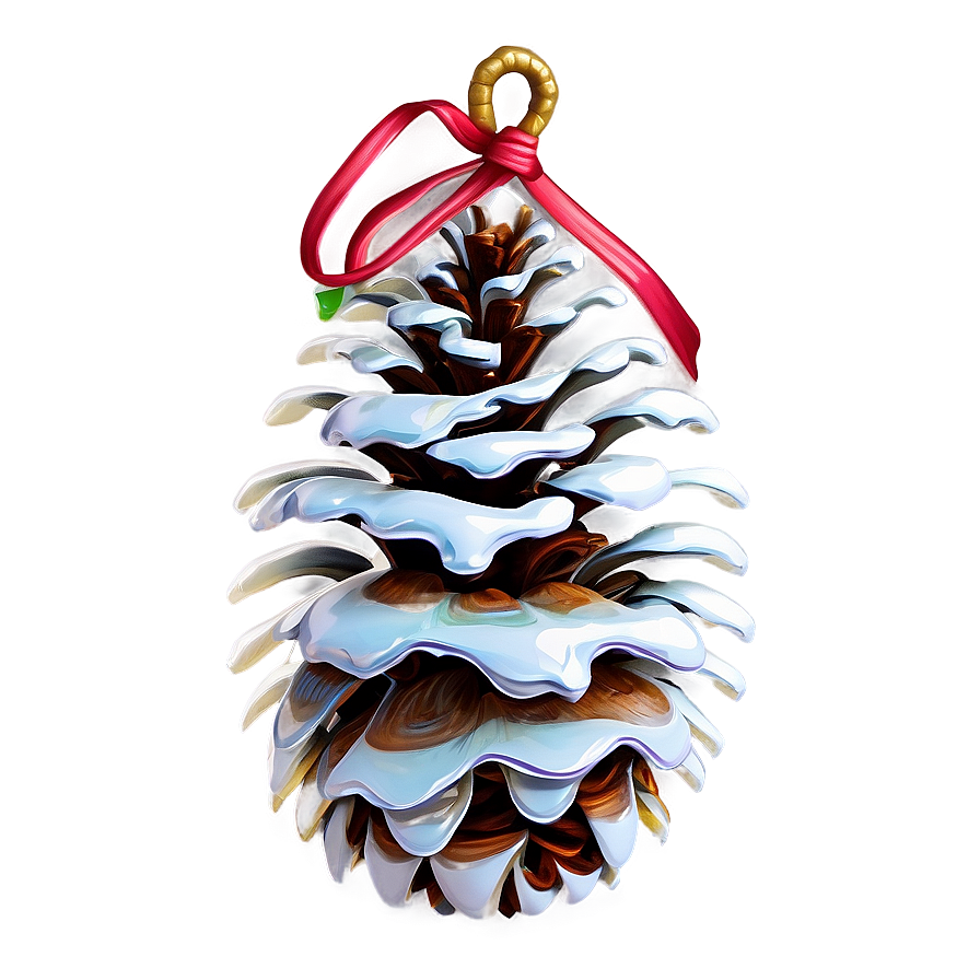 Pinecone With Snowflakes Png Jce76 PNG Image