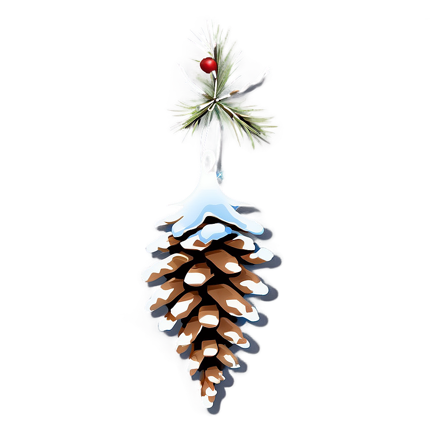 Pinecone With Snowflakes Png Tjn PNG Image