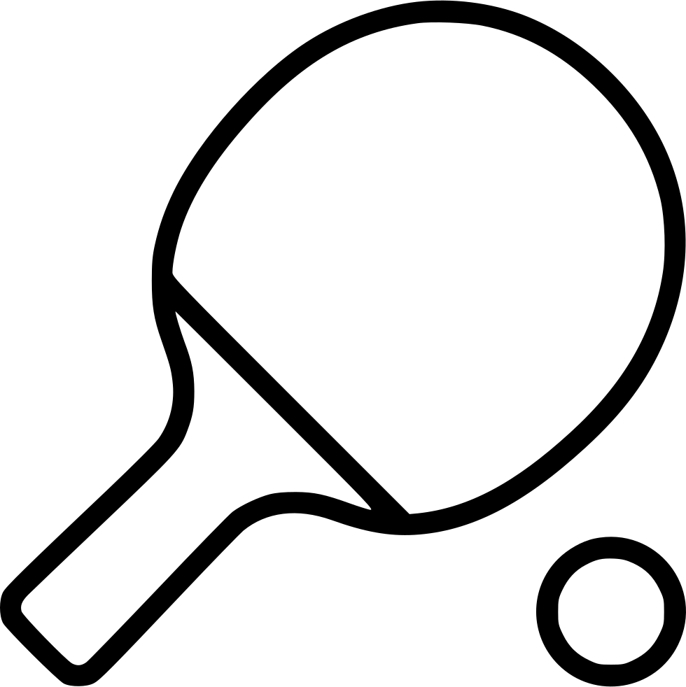 Ping Pong Paddle And Ball_ Silhouette PNG Image