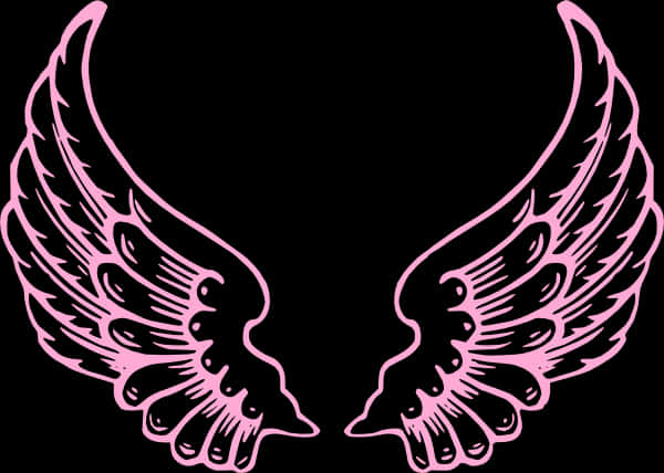 Pink Angel Wings Vector Illustration PNG Image