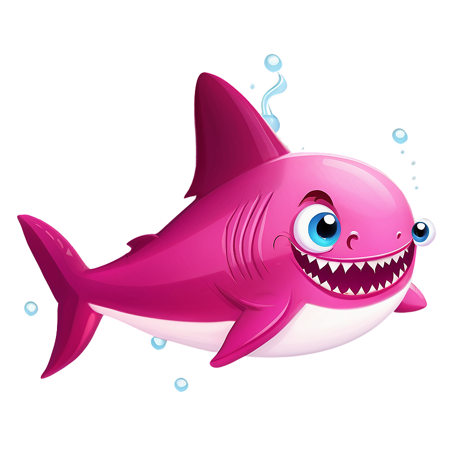 Pink Baby Shark Nursery Rhyme Illustration Png Ceu29 PNG Image