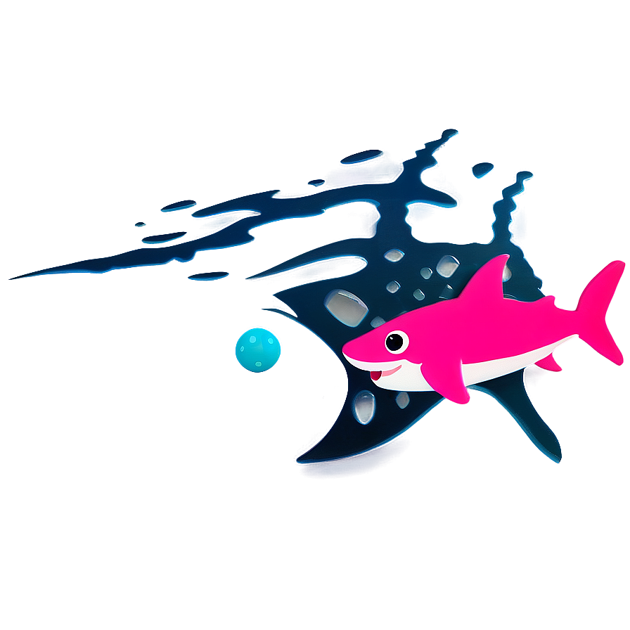 Pink Baby Shark Under The Sea Png 05262024 PNG Image