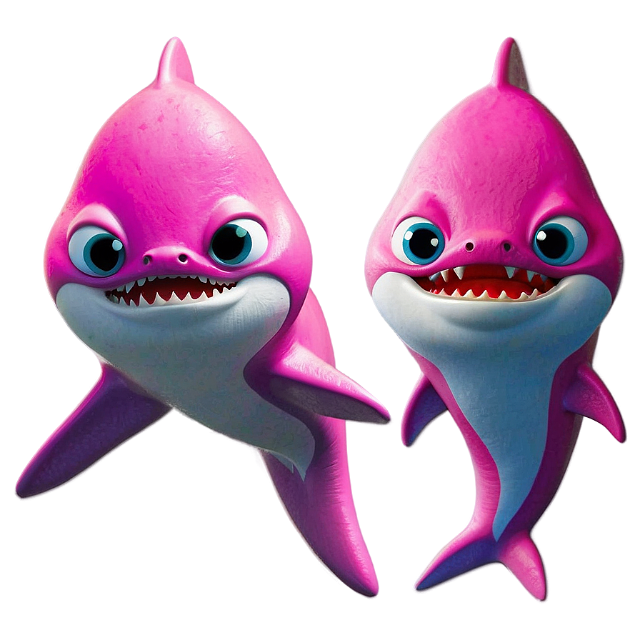 Pink Baby Shark With Cute Eyes Png Log PNG Image