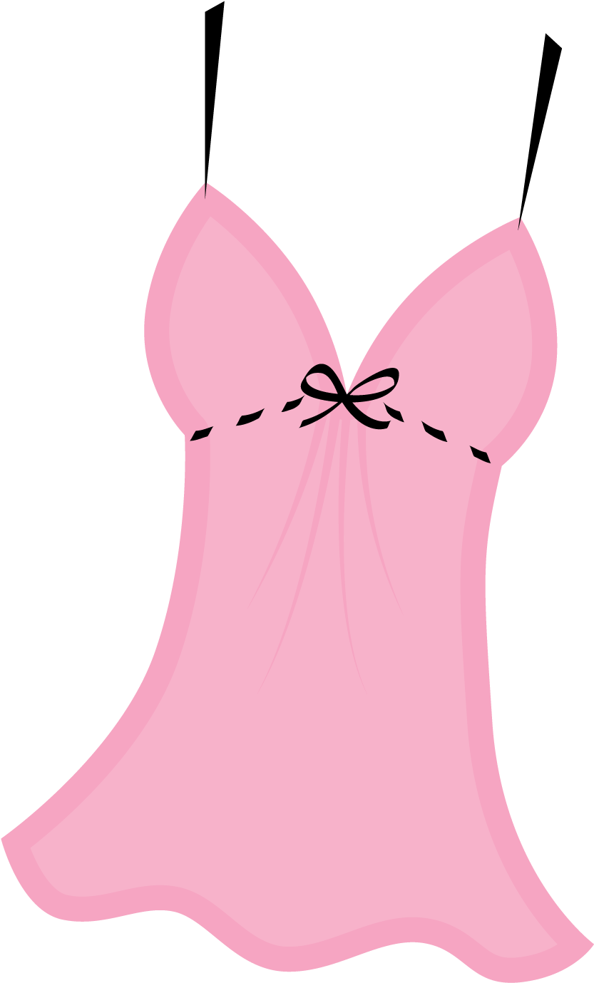 Pink Babydoll Nightwear Illustration PNG Image