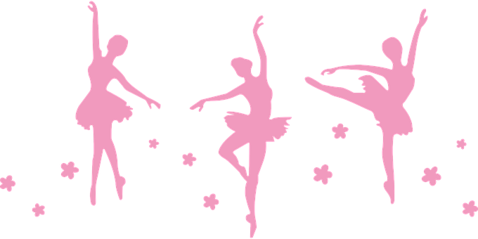 Pink_ Ballet_ Dancers_ Silhouettes PNG Image