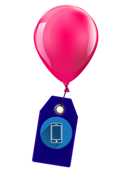 Pink Balloon Price Tag PNG Image