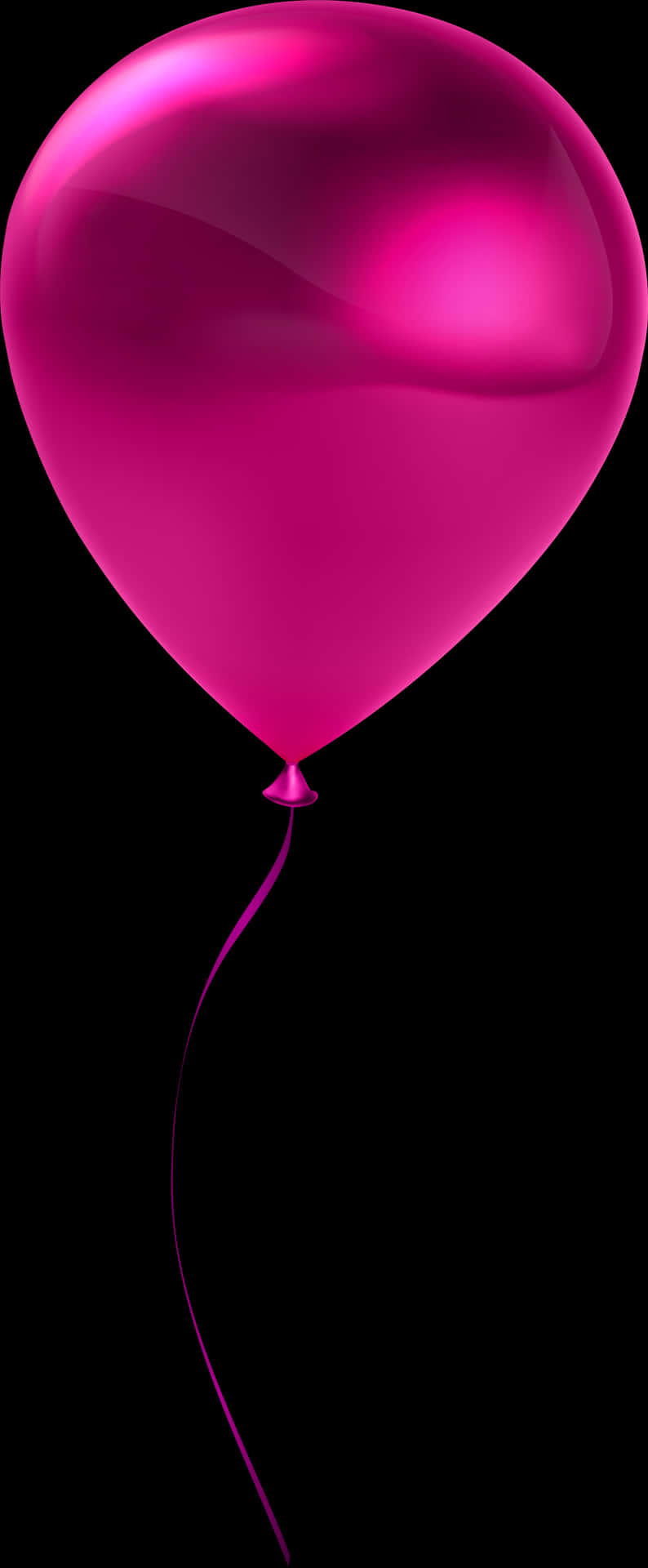 Pink Balloonon Black Background PNG Image