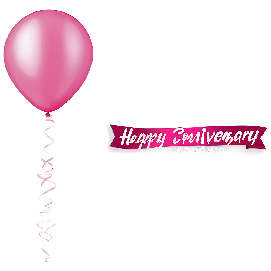 Pink Balloons Anniversary Design Png 53 PNG Image