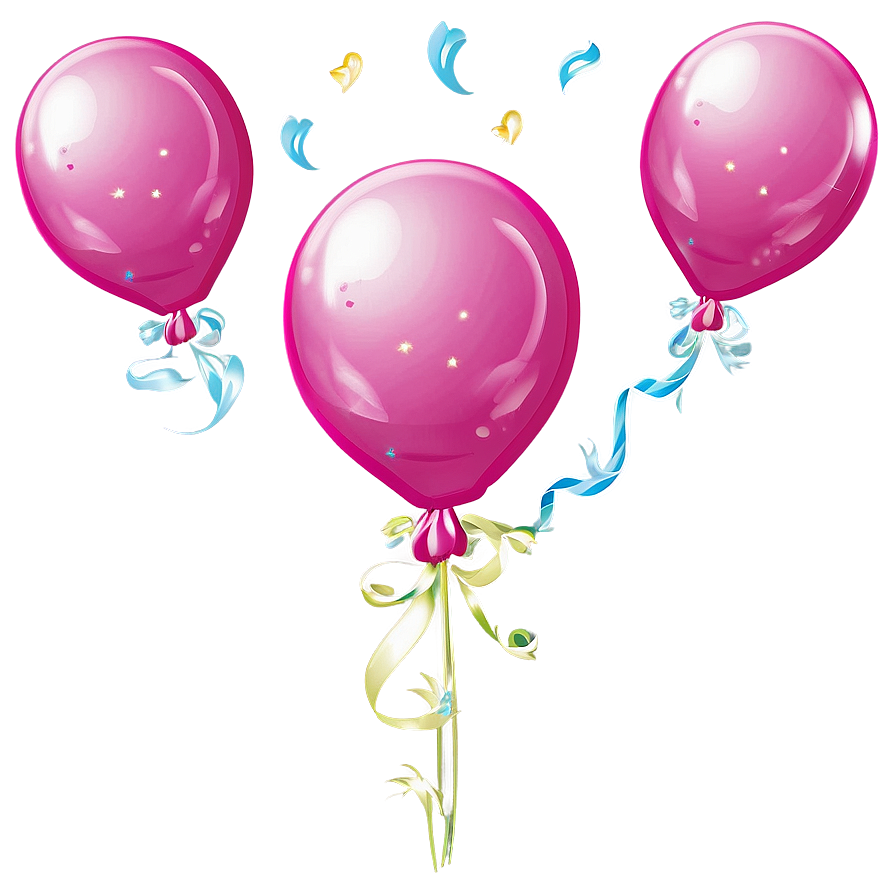 Pink Balloons Festive Bouquet Png 23 PNG Image