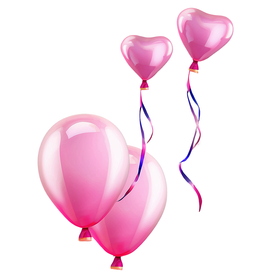 Pink Balloons In Motion Png 3 PNG Image