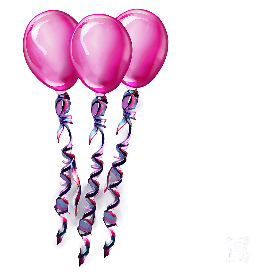 Pink Balloons With Bows Png Qbb PNG Image