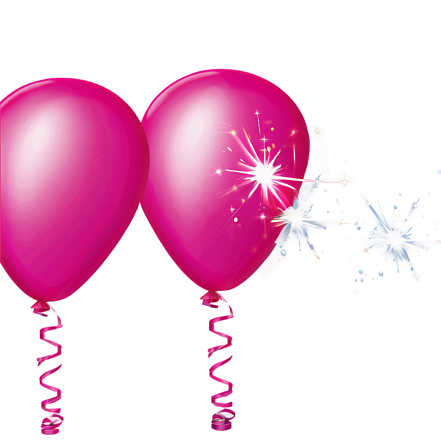 Pink Balloons With Sparkles Png 06122024 PNG Image