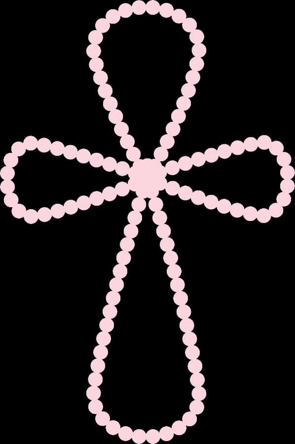 Pink Beaded Cross Graphic PNG Image