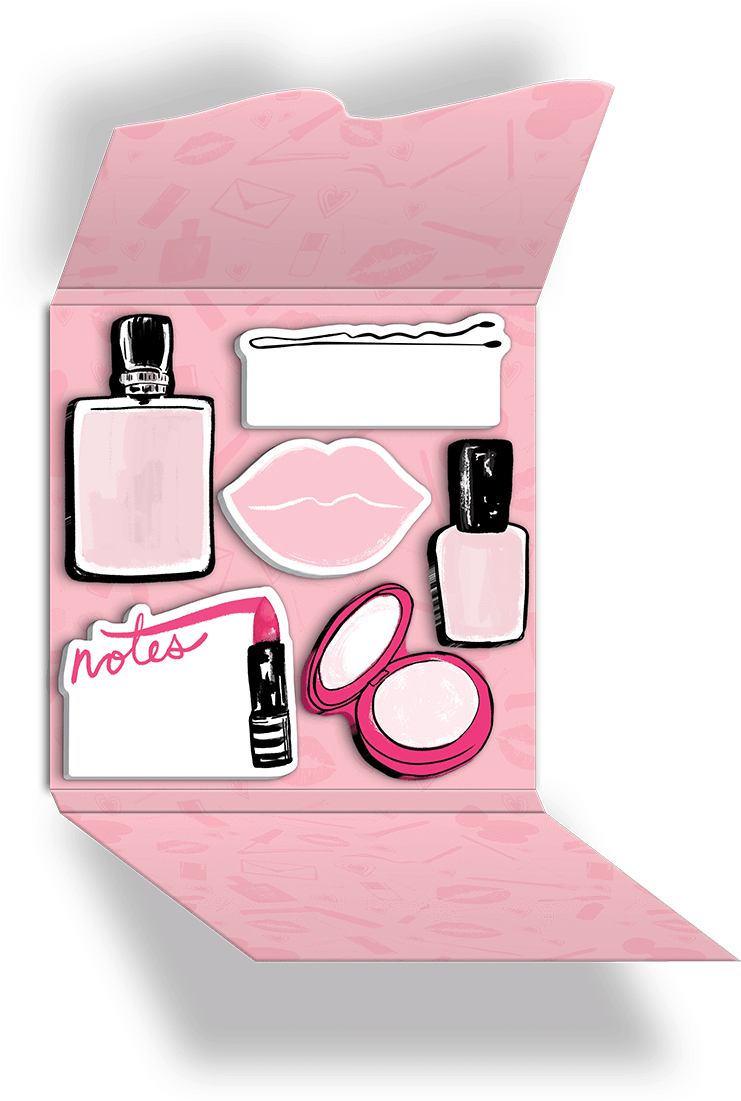 Pink Beauty Products Illustration PNG Image