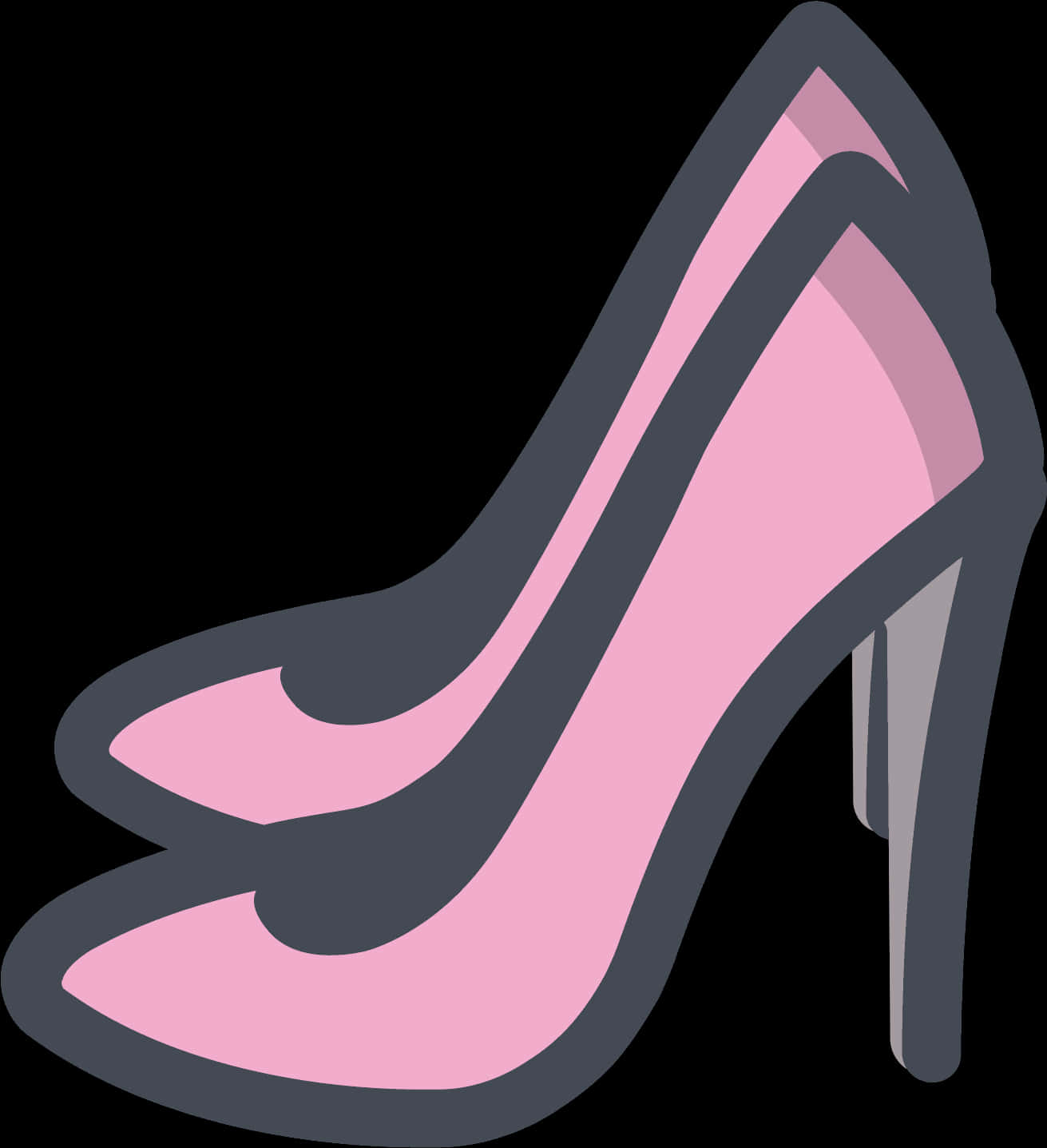 Pink Black High Heel Clipart PNG Image