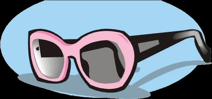 Pink Black Sunglasses Illustration PNG Image