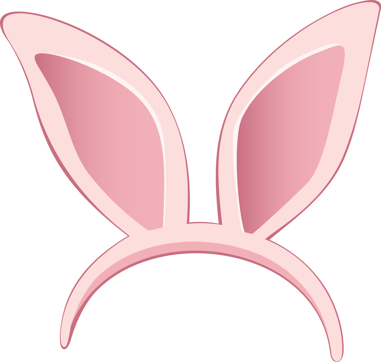 Pink Bunny Ears Headband PNG Image