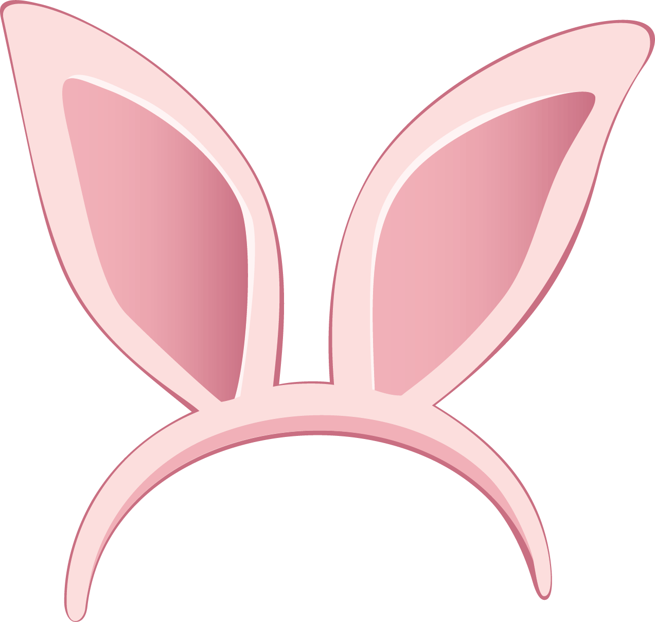 Pink Bunny Ears Headband PNG Image