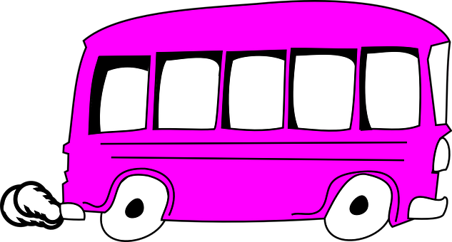 Pink Bus Graphic Illustration PNG Image