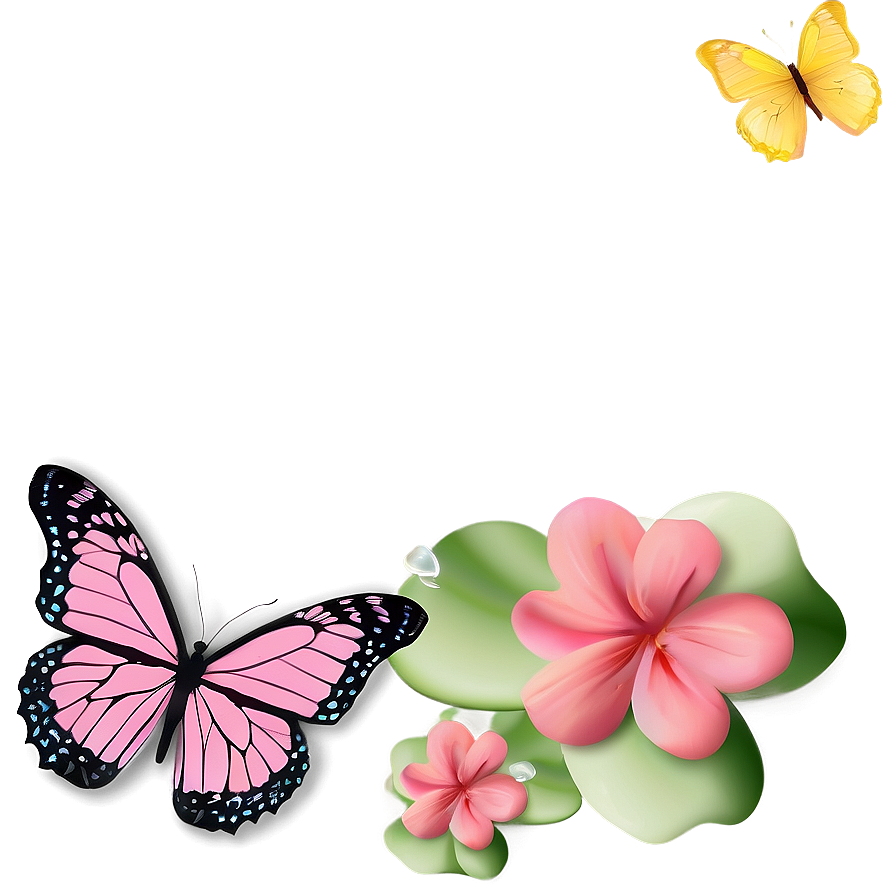 Pink Butterfly Border Png 10 PNG Image