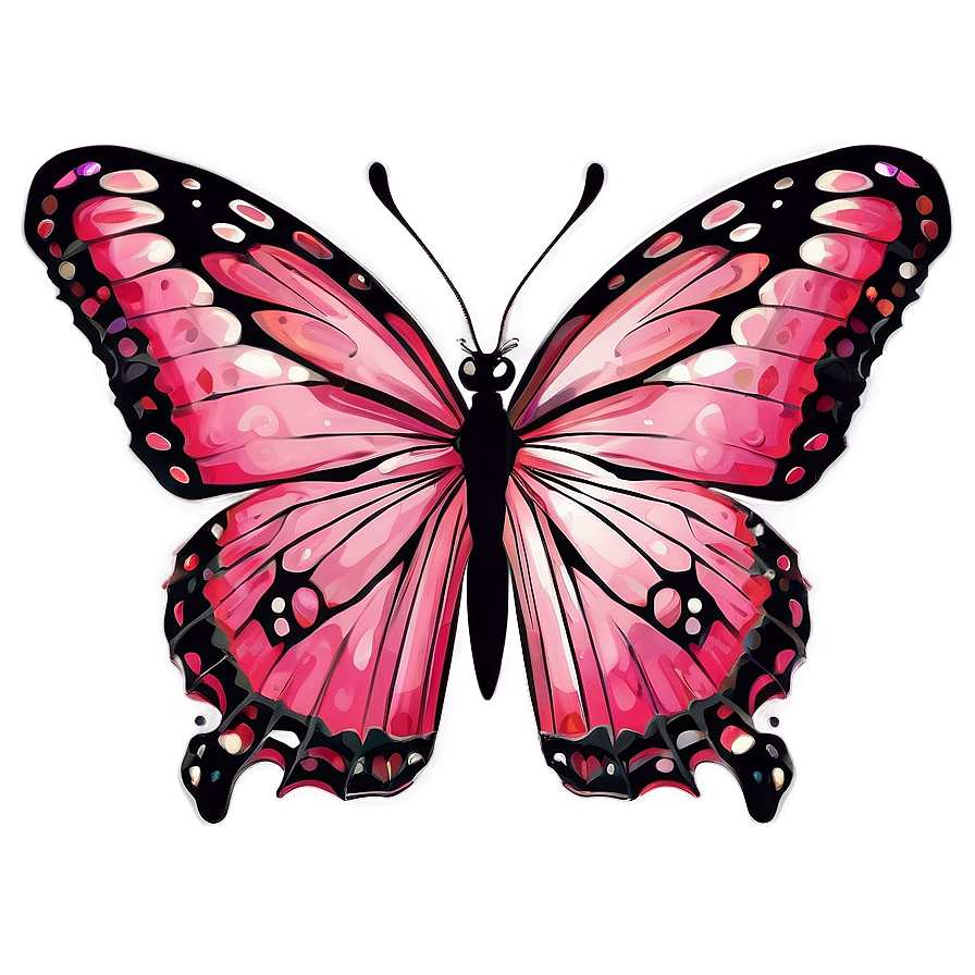 Pink Butterfly Fine Detail Png Ifu PNG Image