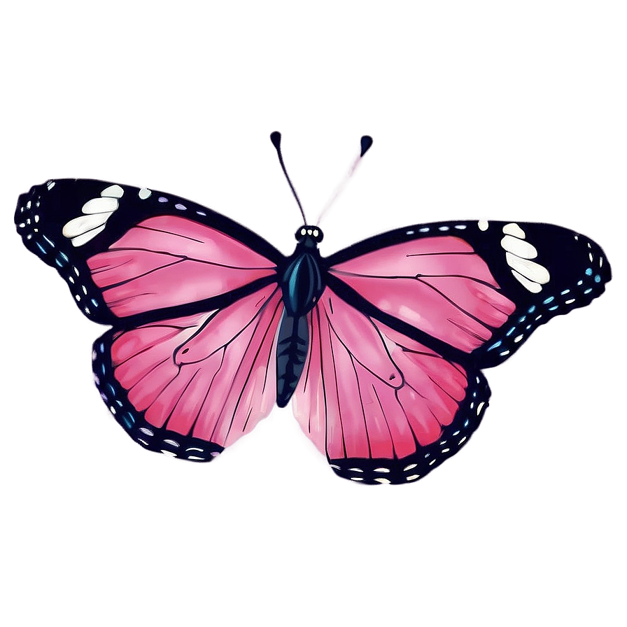 Pink Butterfly Fine Detail Png Mrr PNG Image