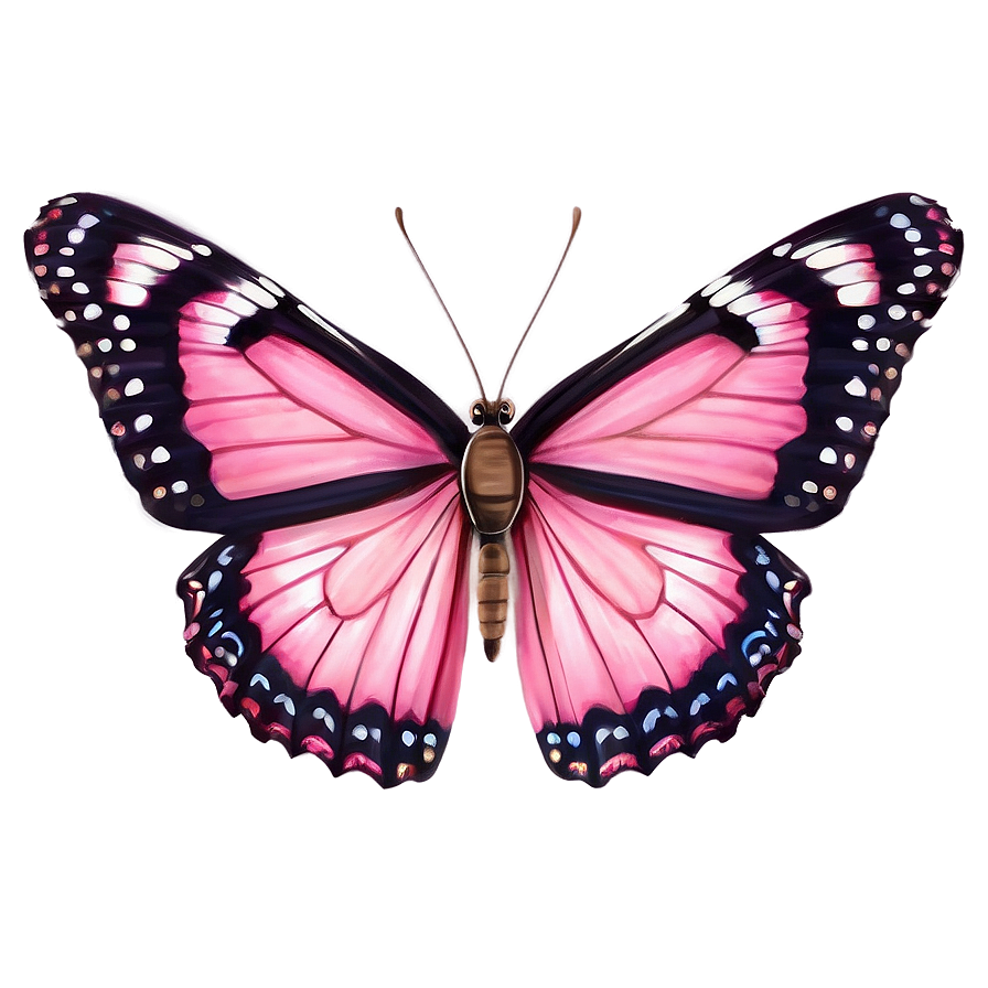 Pink Butterfly Realistic Image Png Yet16 PNG Image