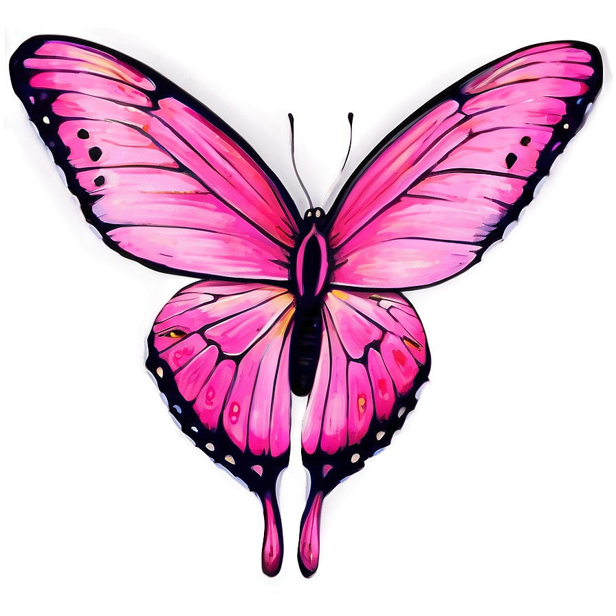 Pink Butterfly Vivid Color Png 06212024 PNG Image