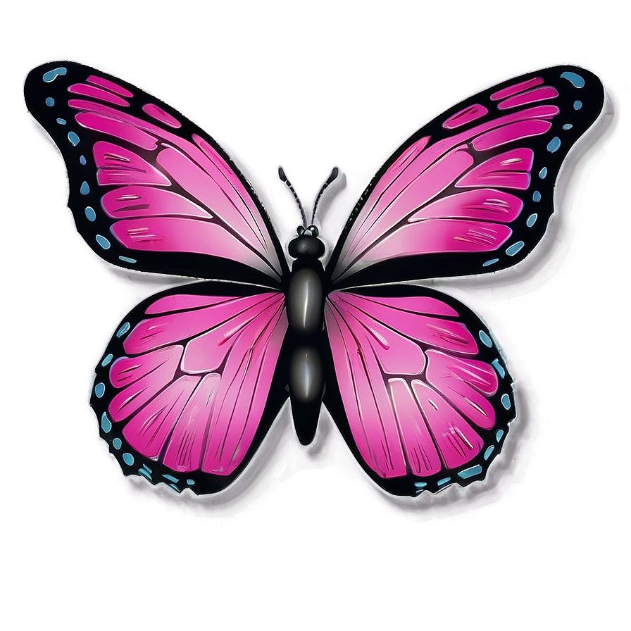 Pink Butterfly With Black Outline Png 05232024 PNG Image