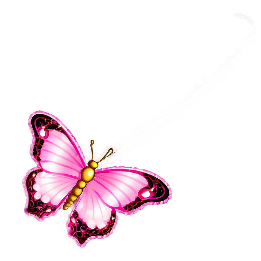 Pink Butterfly With Glitter Png 90 PNG Image