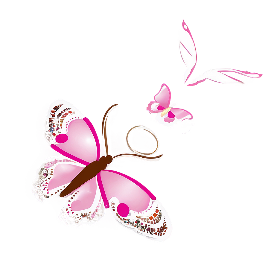 Pink Butterfly With Lace Wings Png 05232024 PNG Image