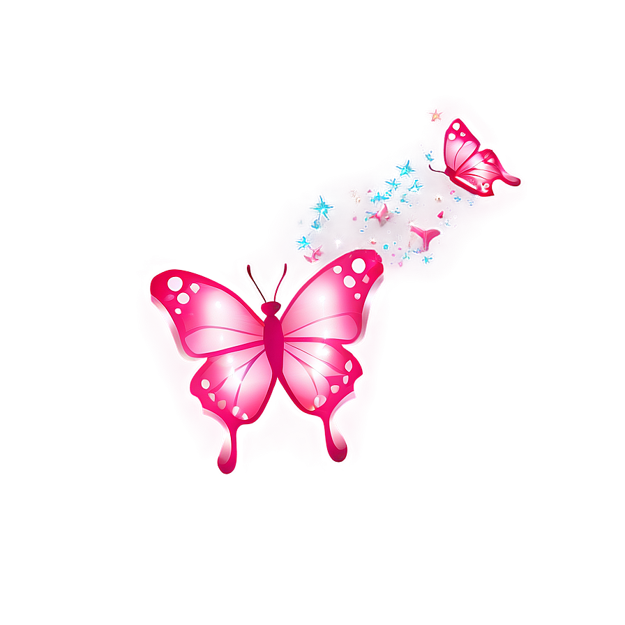 Pink Butterfly With Sparkles Png Qej17 PNG Image