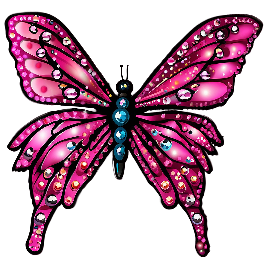 Pink Butterfly With Sparkles Png Ura PNG Image