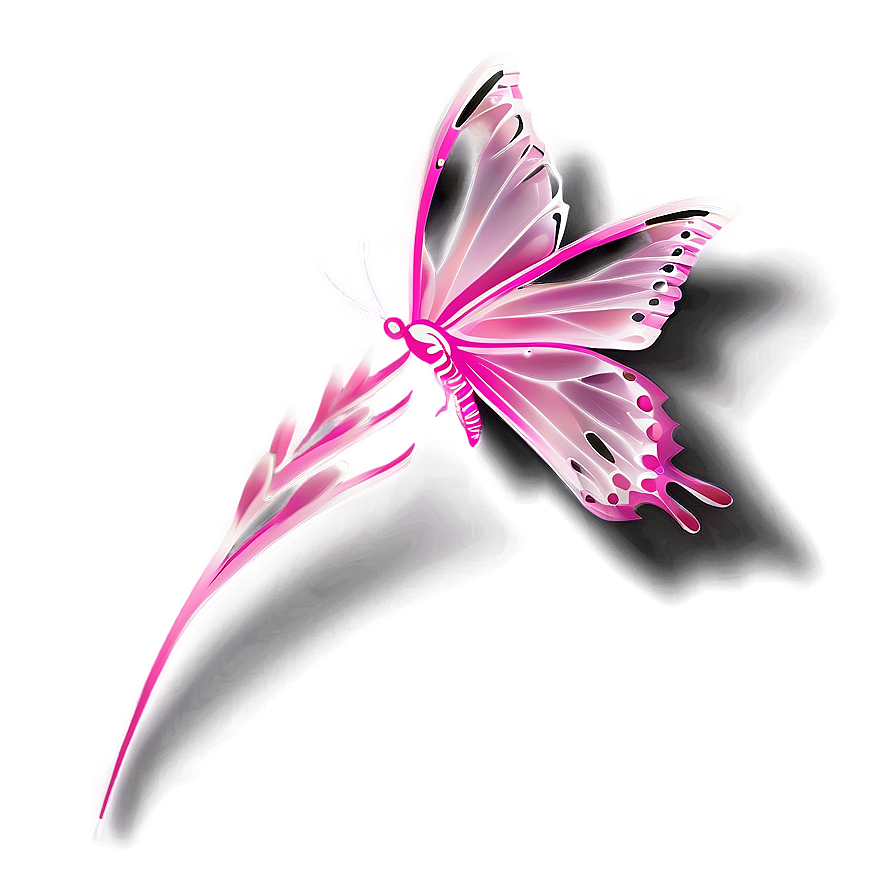 Pink Butterfly With Transparent Wings Png Hrq PNG Image