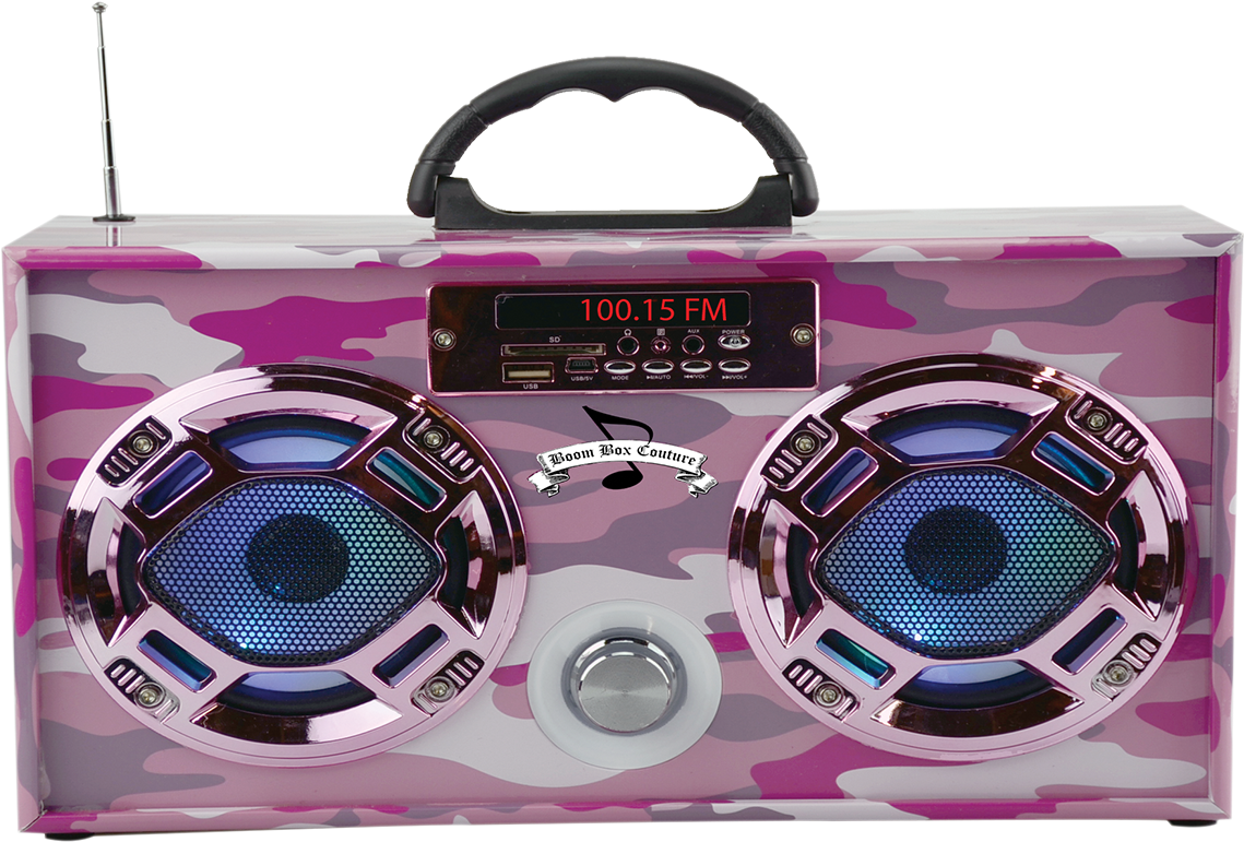 Pink Camouflage Boombox PNG Image