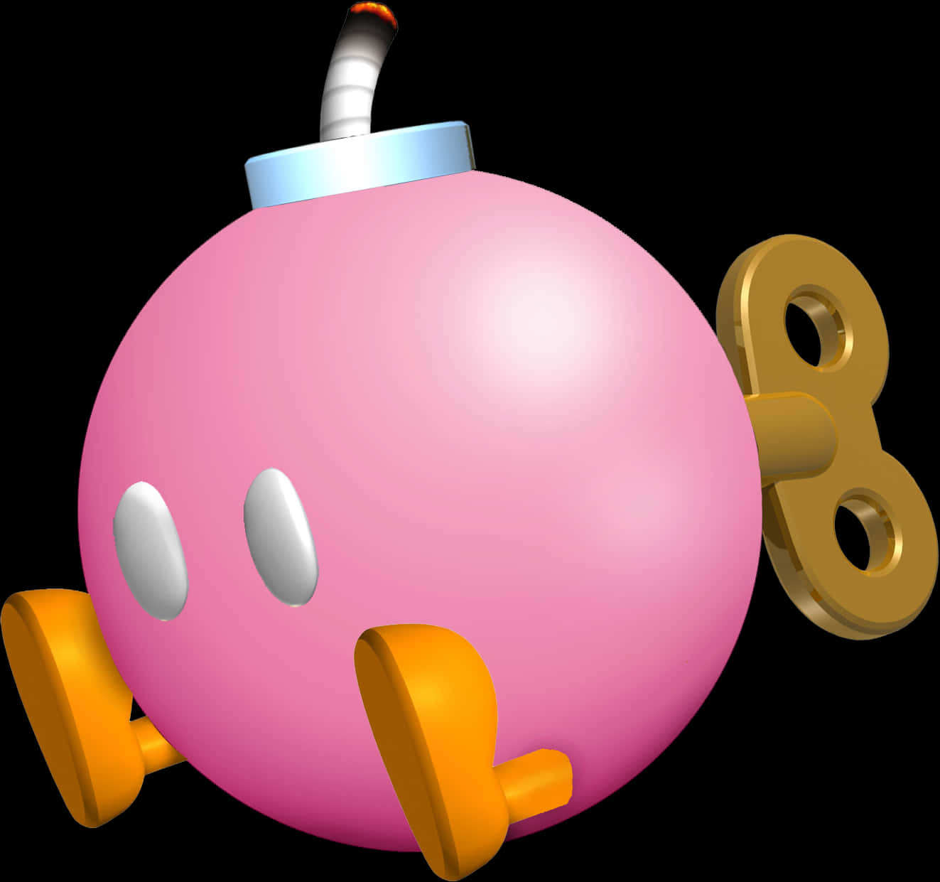 Pink Cartoon Bombwith Wind Up Key PNG Image