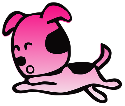 Pink Cartoon Dog Graphic PNG Image