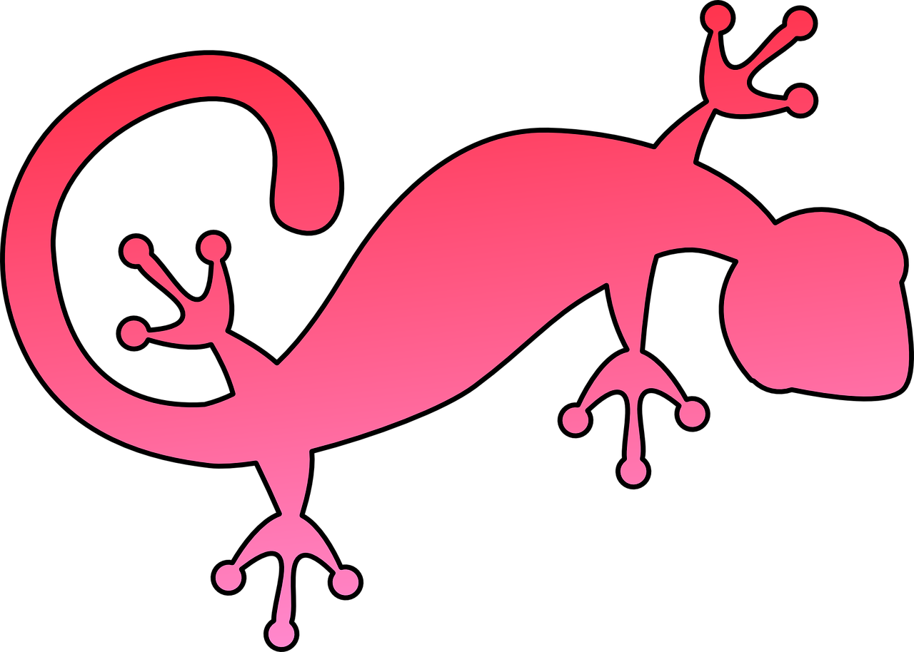 Pink Cartoon Iguana PNG Image