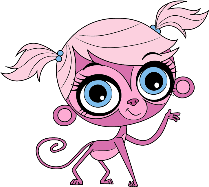 Pink Cartoon Monkey Character PNG Image