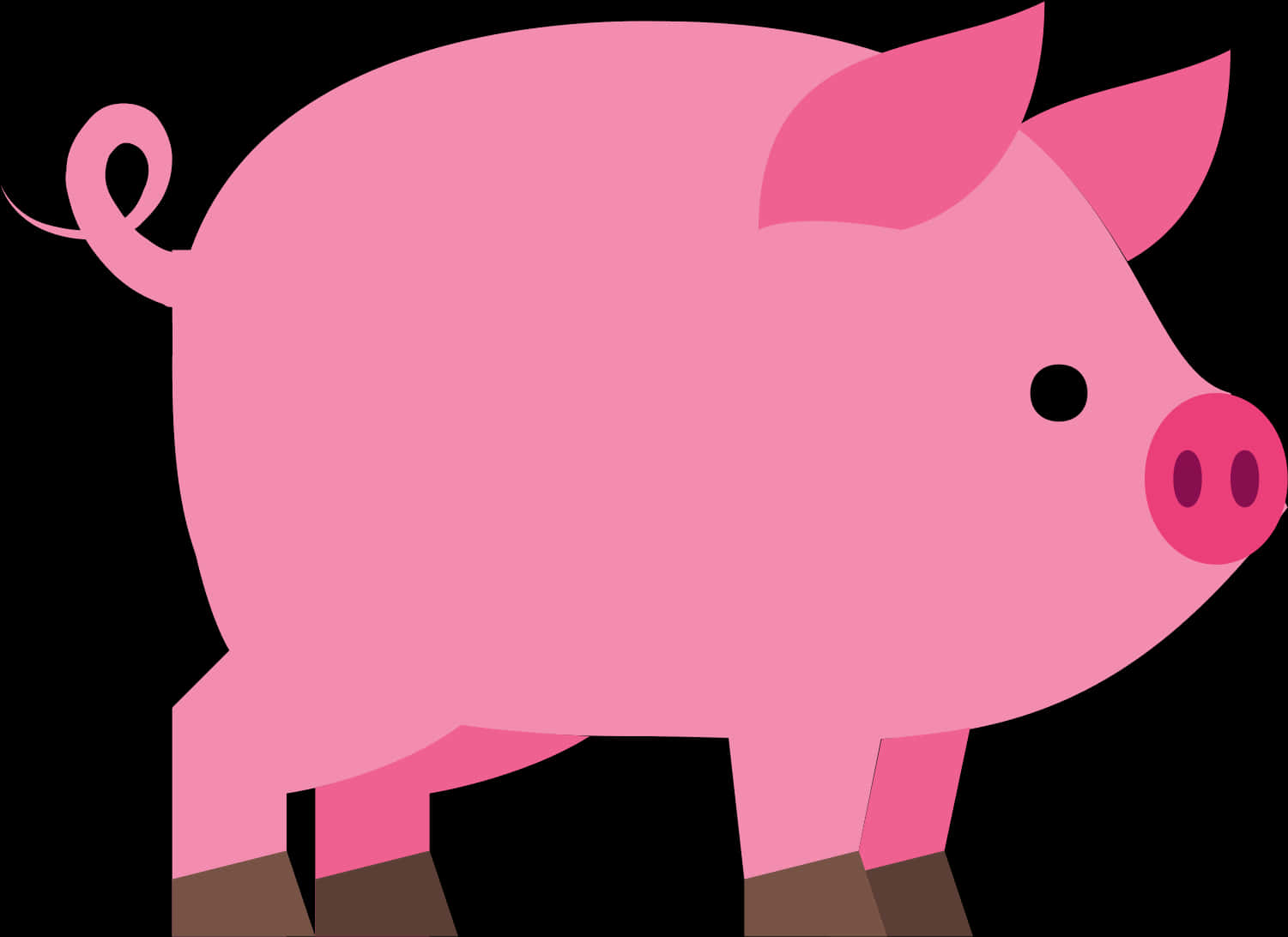 Pink Cartoon Pig Illustration PNG Image